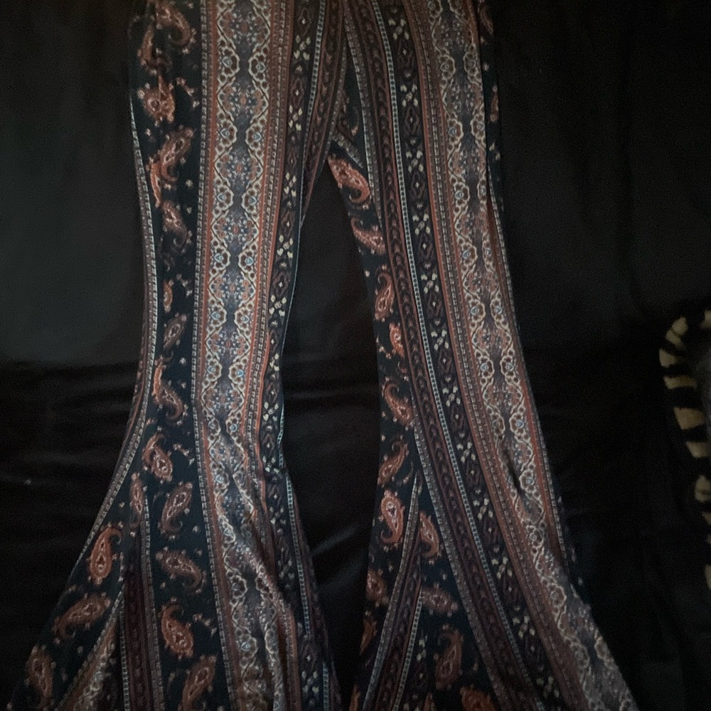 Black and Brown Leggings with Bohemian Flair